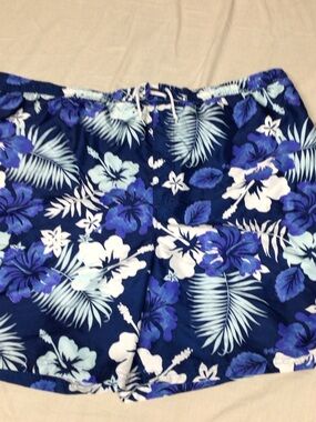 Islander Purple and Navy Tropical Swim Shorts